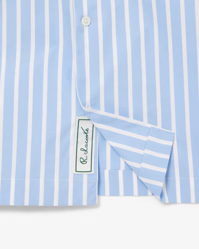 Lacoste Relaxed Fit Shirt Striped - Light Blue/White