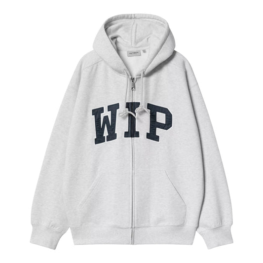Carhartt WIP Hooded Sweat Jacket - Ash Heather (Stone Washed)