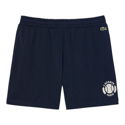 Lacoste Relaxed Graphic Mesh Shorts - Navy Blue