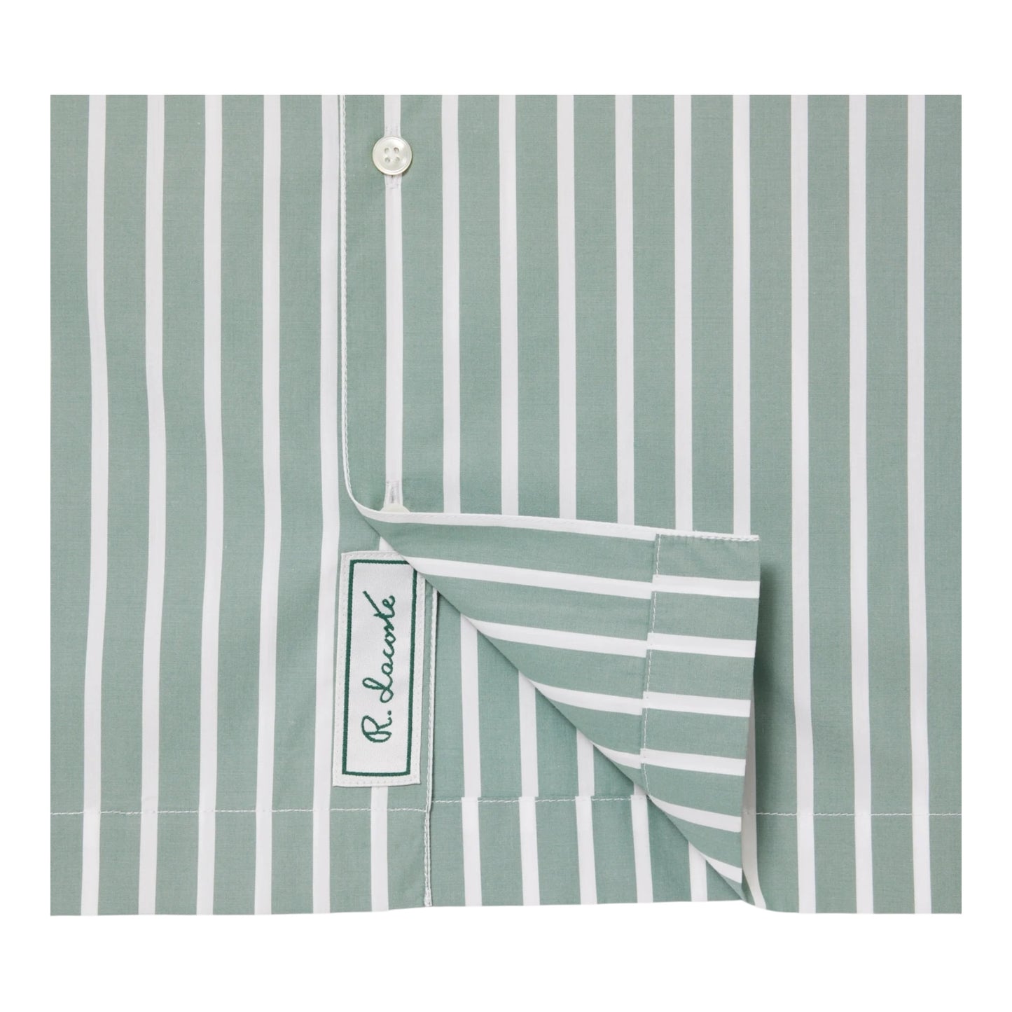 Lacoste Relaxed Fit Short-Sleeve Shirt Striped - Green/White