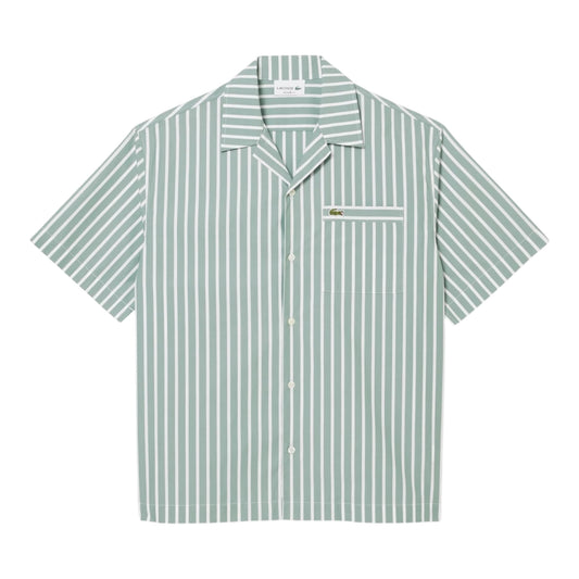 Lacoste Relaxed Fit Short-Sleeve Shirt Striped - Green/White