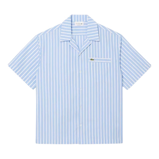 Lacoste Relaxed Fit Shirt Striped - Light Blue/White