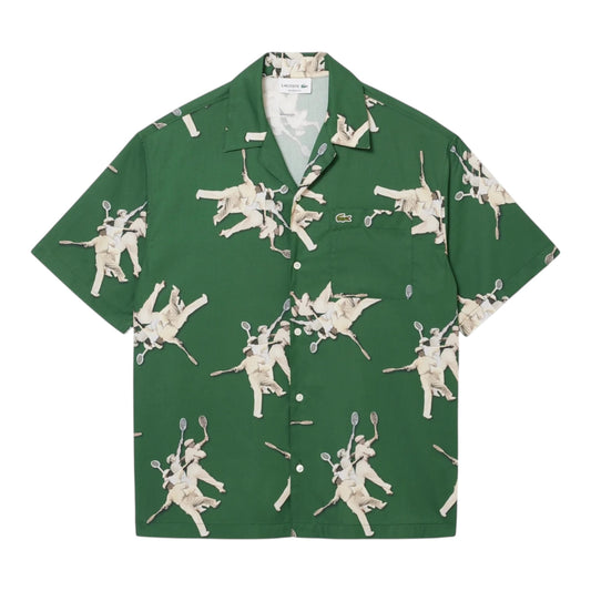 Lacoste Relaxed Fit Shirt René Lacoste Print - Green