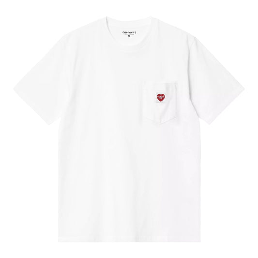 Carhartt WIP S/S Pocket Heart T-Shirt - White/Red