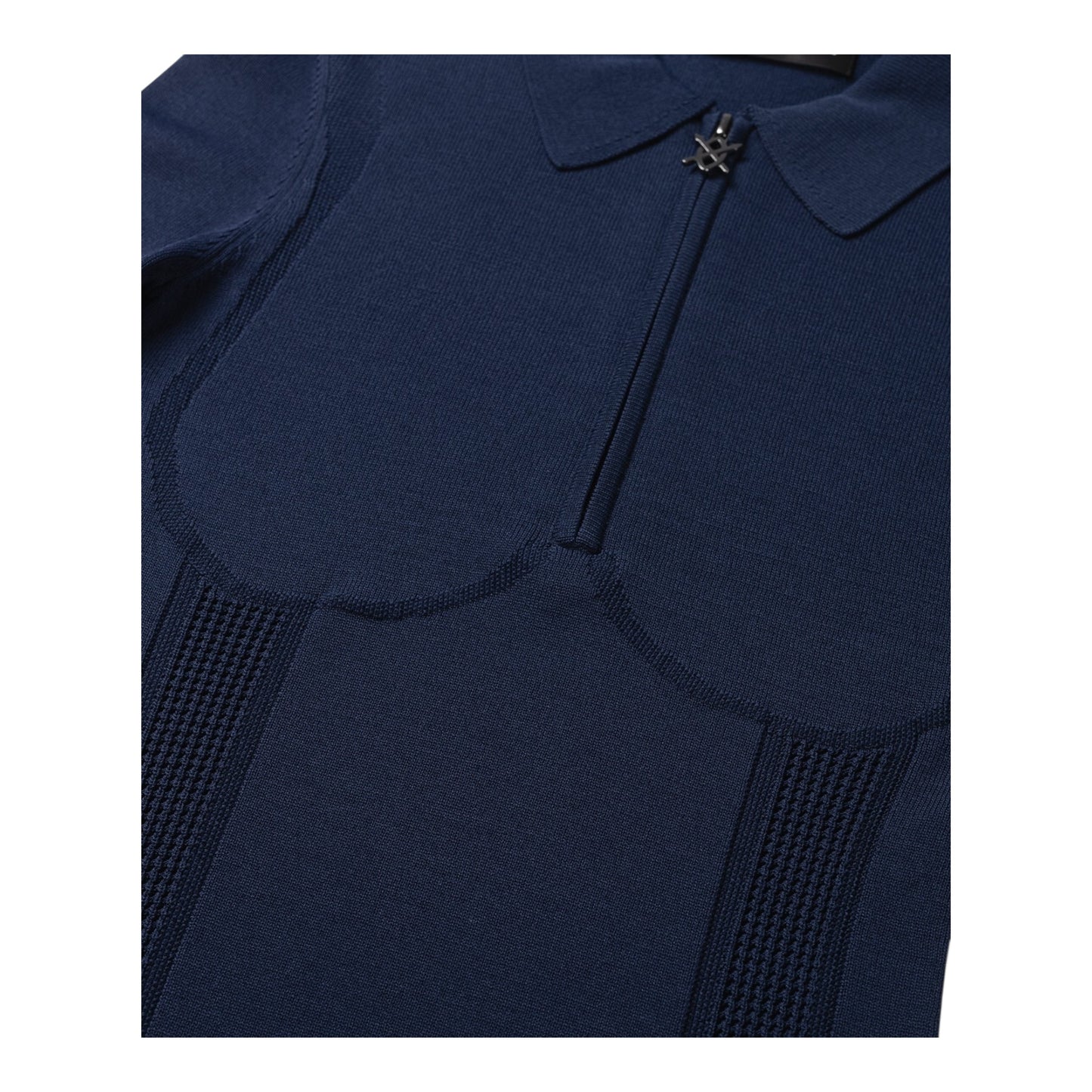 Daily Paper Zip Knit Polo Ls - Blue