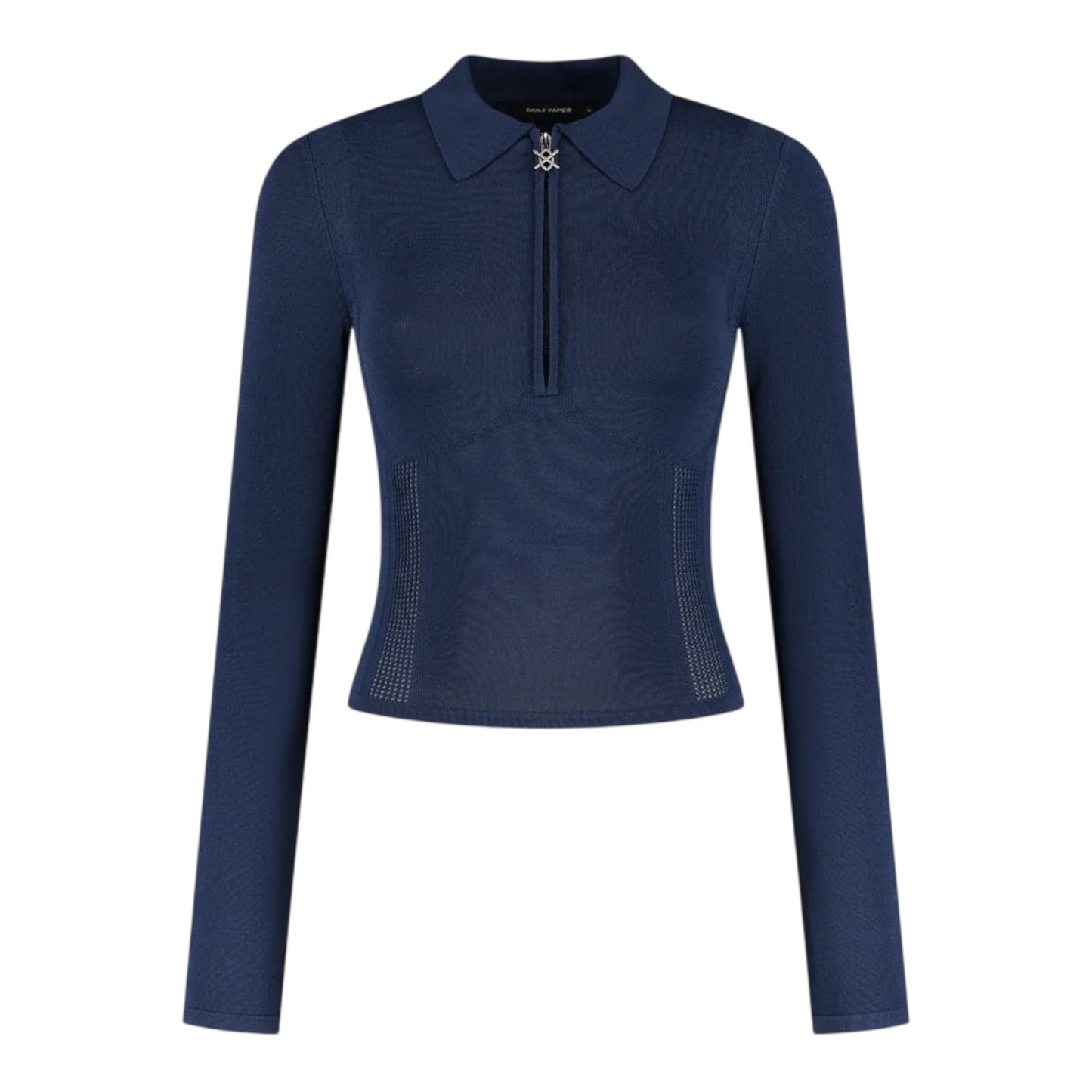 Daily Paper Zip Knit Polo Ls - Blue