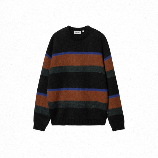 Carhartt WIP Merton Sweater - Sundling Stripe/Deep H Brown