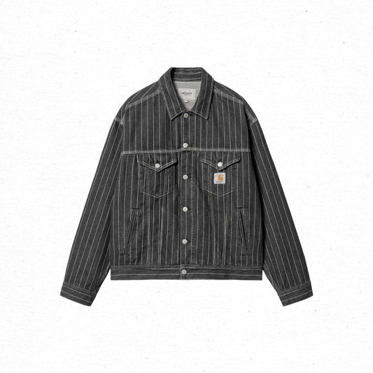 Carhartt WIP Orlean Jacket - Black/White stone washed