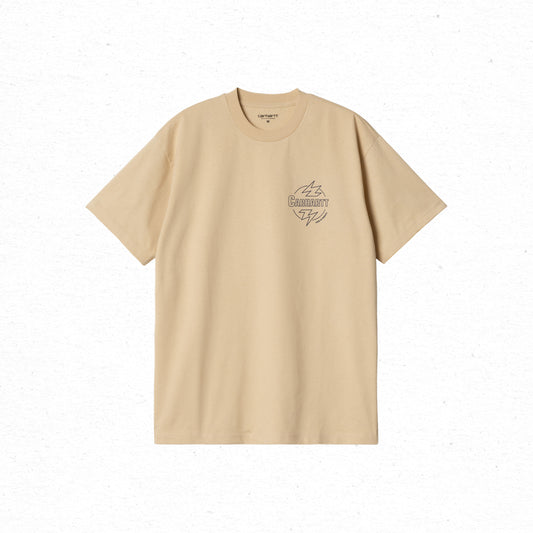 Carhartt WIP S/S Ablaze T-Shirt - Cornsilk/Air Force Blue