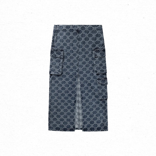 Daily Paper Zora Denim Cargo Skirt - Blue