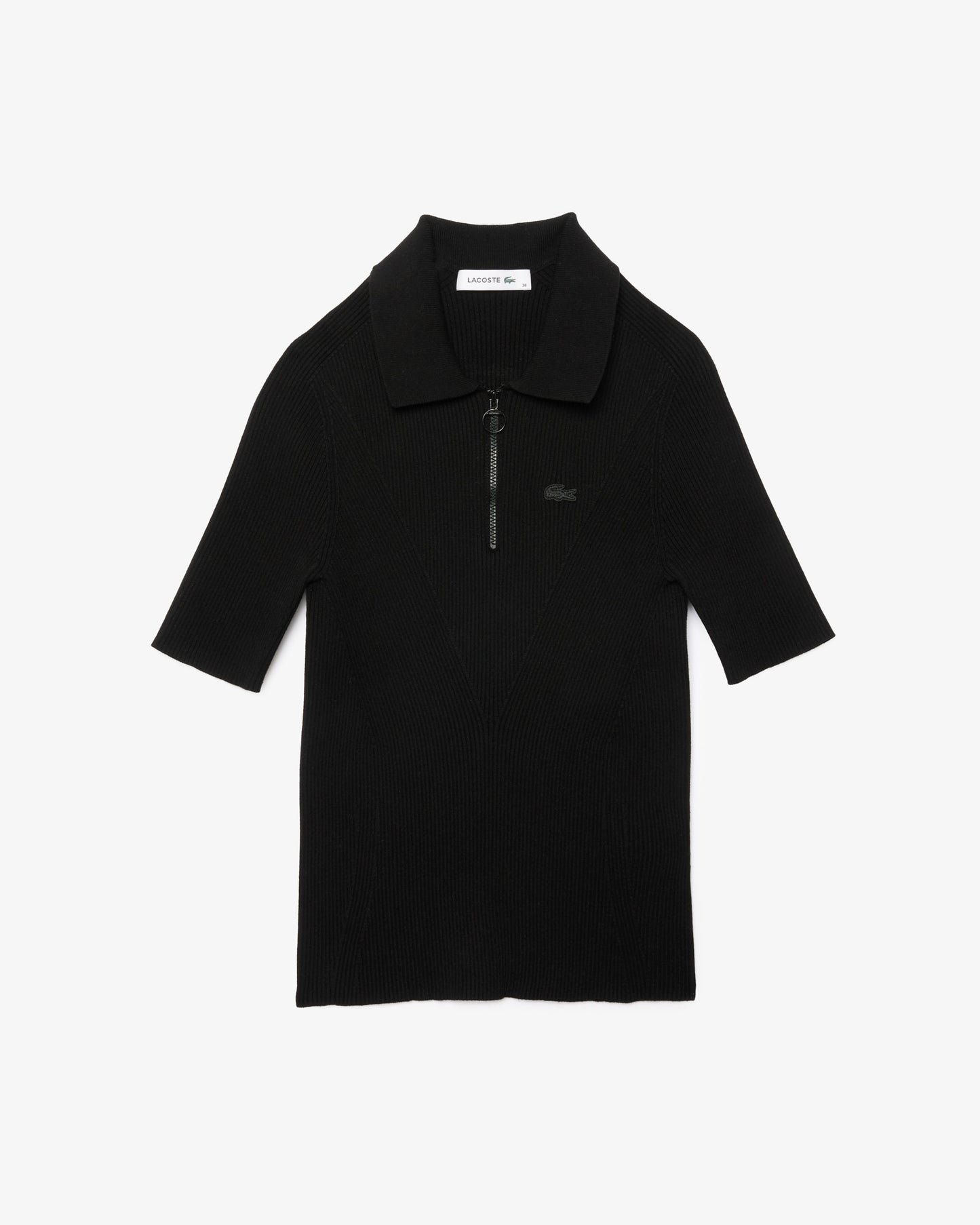 Lacoste Polo Shirt 3D Rib Knit - Black