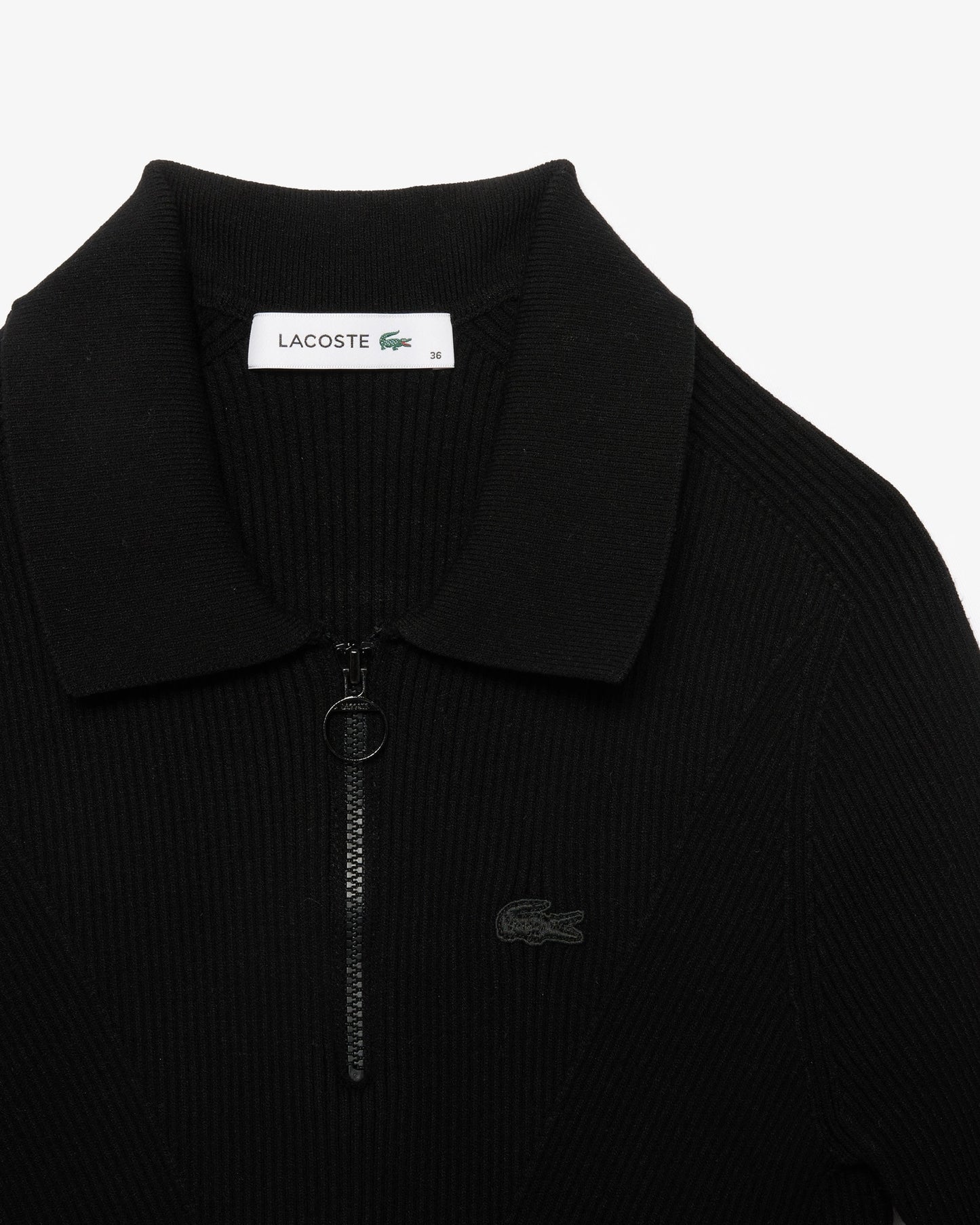 Lacoste Polo Shirt 3D Rib Knit - Black