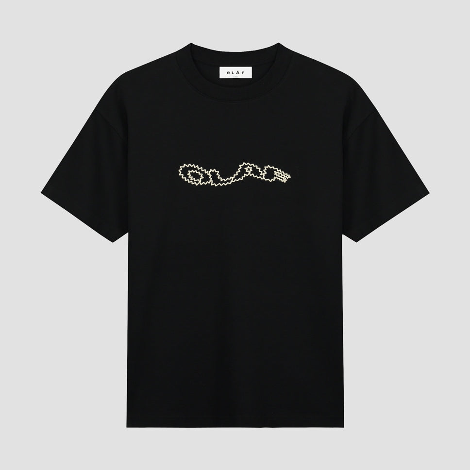 ØLÅF Zigzag Wavy Drift Tee - Black