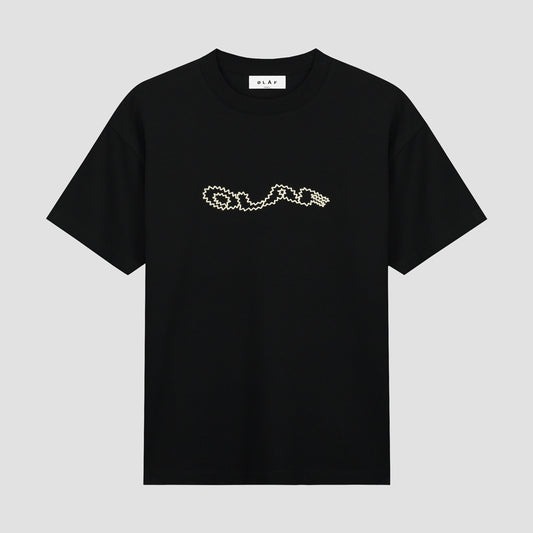 ØLÅF Zigzag Wavy Drift Tee - Black