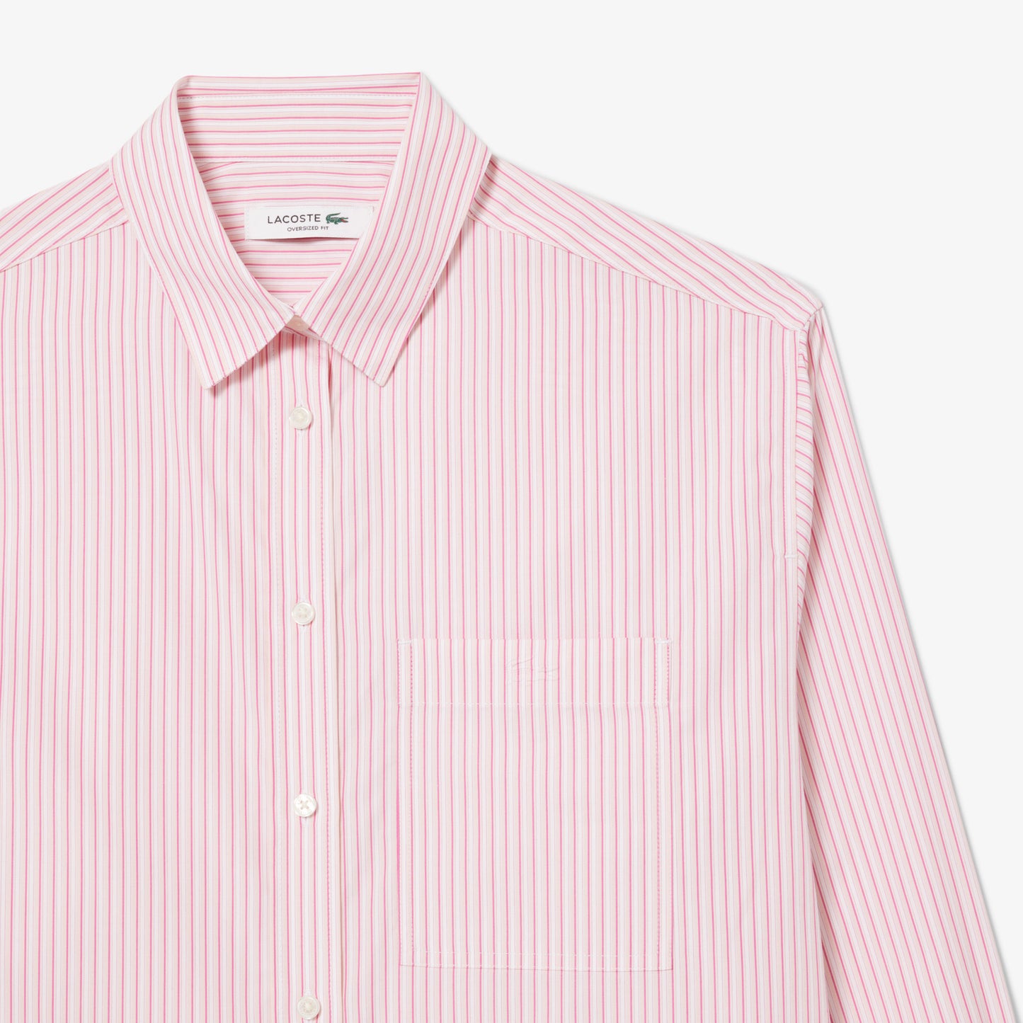 Lacoste Oversized Shirt - Pink/White