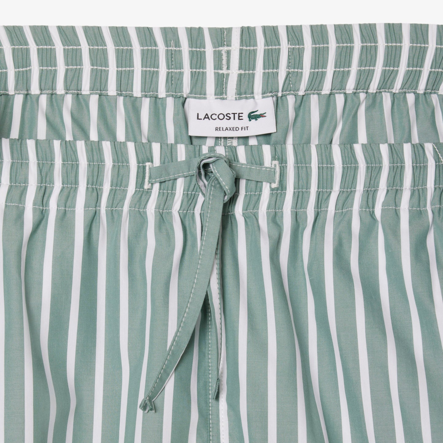 Lacoste Relaxed Striped Shorts - Green/White