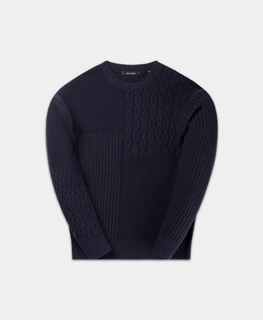 Daily Paper Patchwork Knit Sweater - Naval Academy