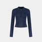 Daily Paper Zip Knit Polo Ls - Blue