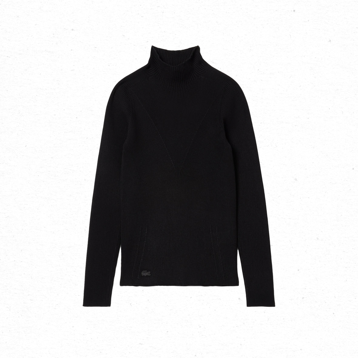 Lacoste High-neck 3D Ribbed Knit Sweater - Black