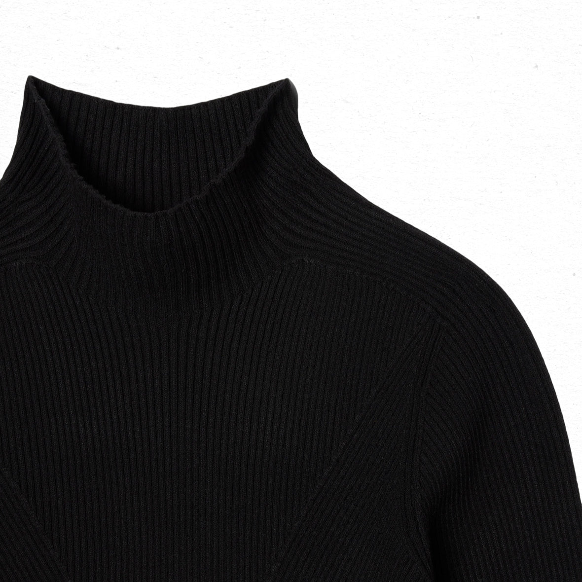 Lacoste High-neck 3D Ribbed Knit Sweater - Black