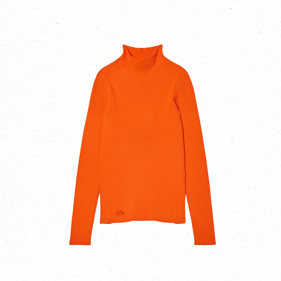 Lacoste High-neck 3D Ribbed Knit Sweater - Orange