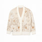 Lacoste Jacquard Knit Cardigan - Floral White