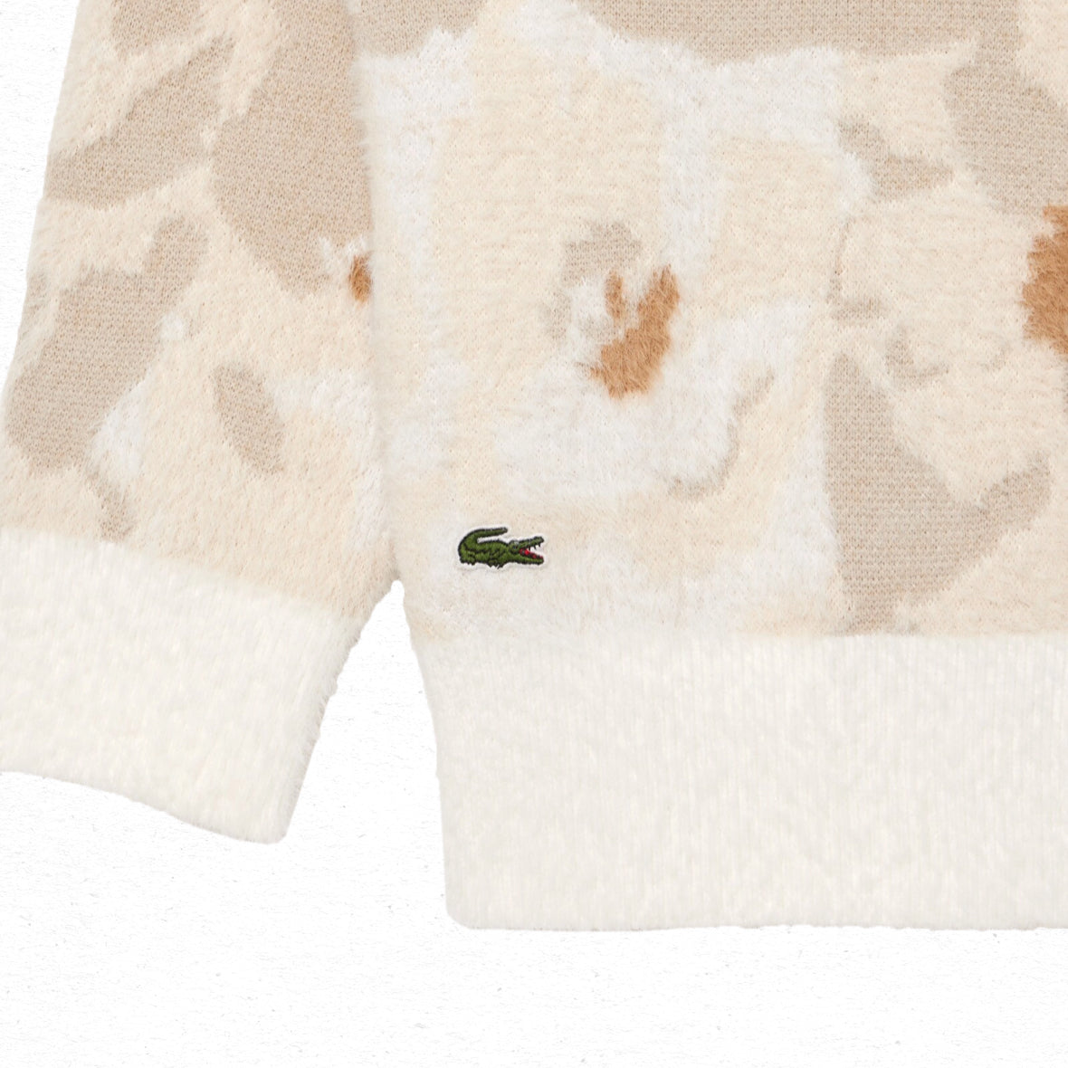 Lacoste Jacquard Knit Cardigan - Floral White