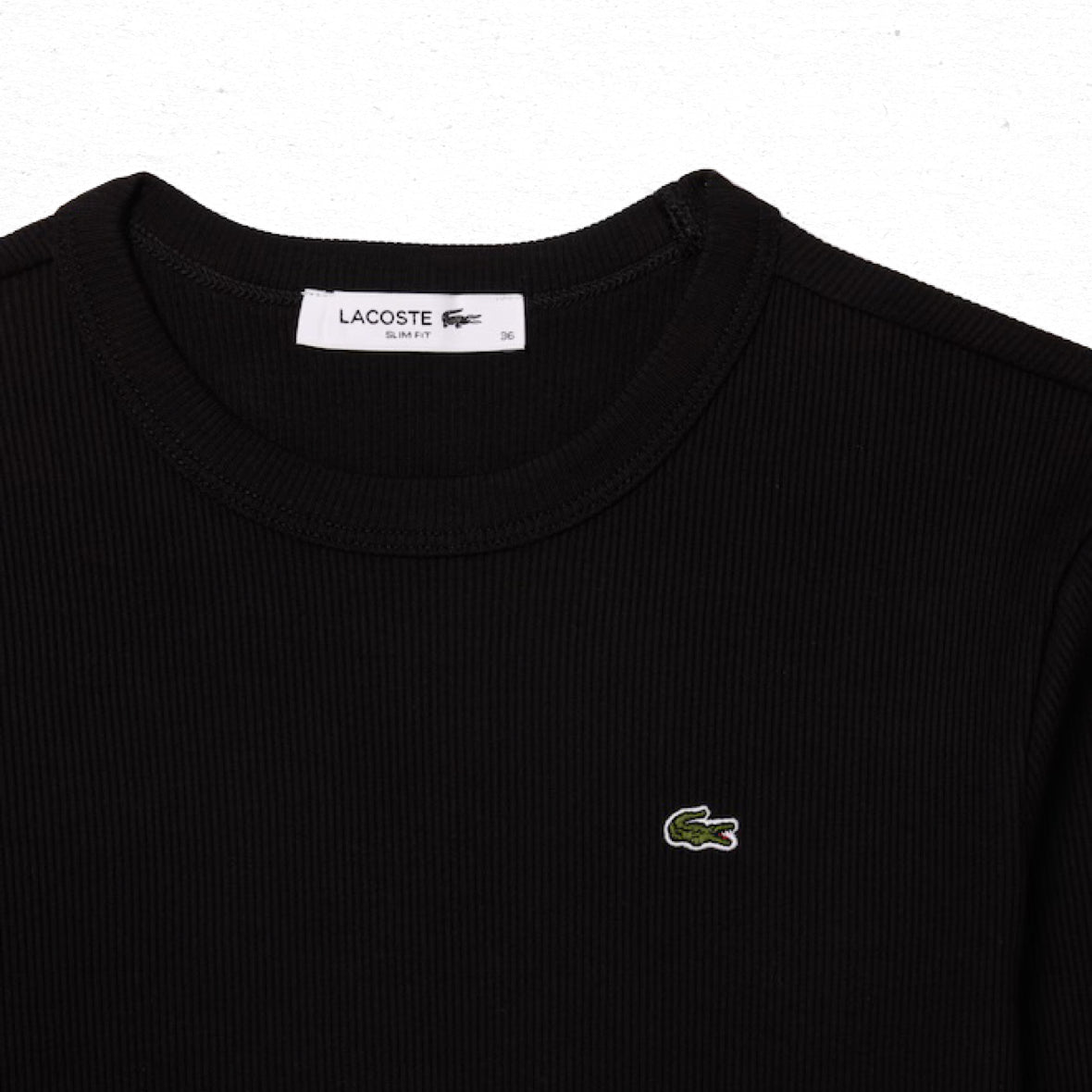 Lacoste Rib T-Shirt  - Black