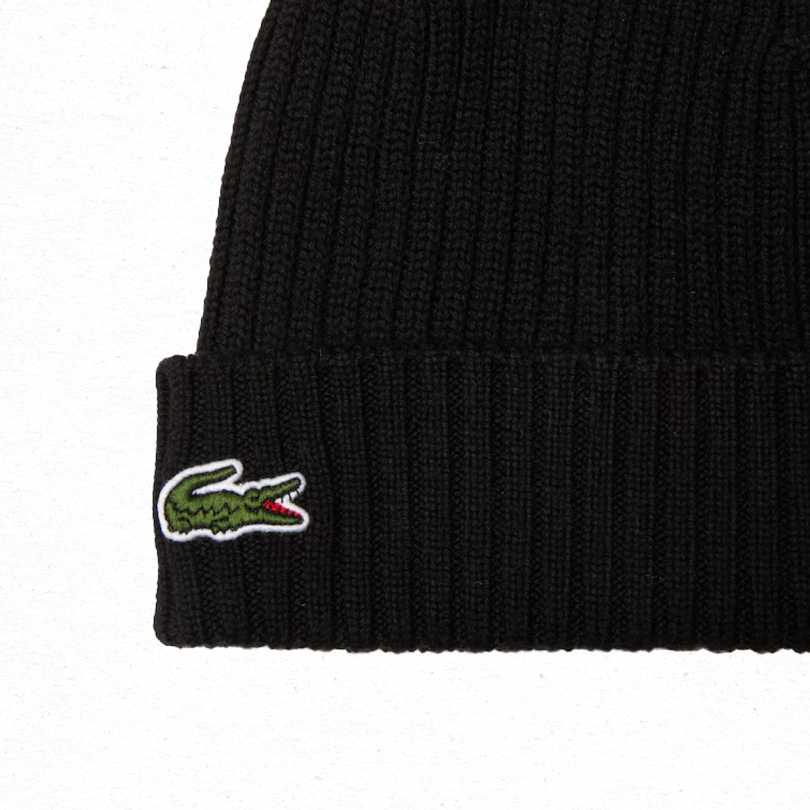 Lacoste Rip Knit Beanie - Black