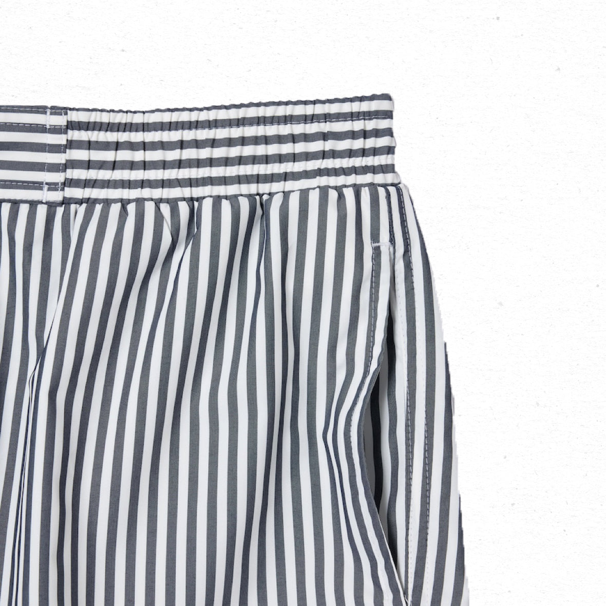 Lacoste Stripe Swim Trunks - Navy/White