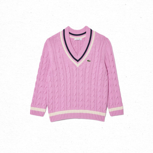 Lacoste V Pullover - Pink/White