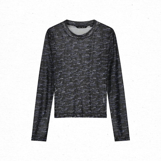 ØLÅF Wind AOP Top LS - Black