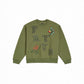 Patta Flowers Crewneck Sweater - Loden Green