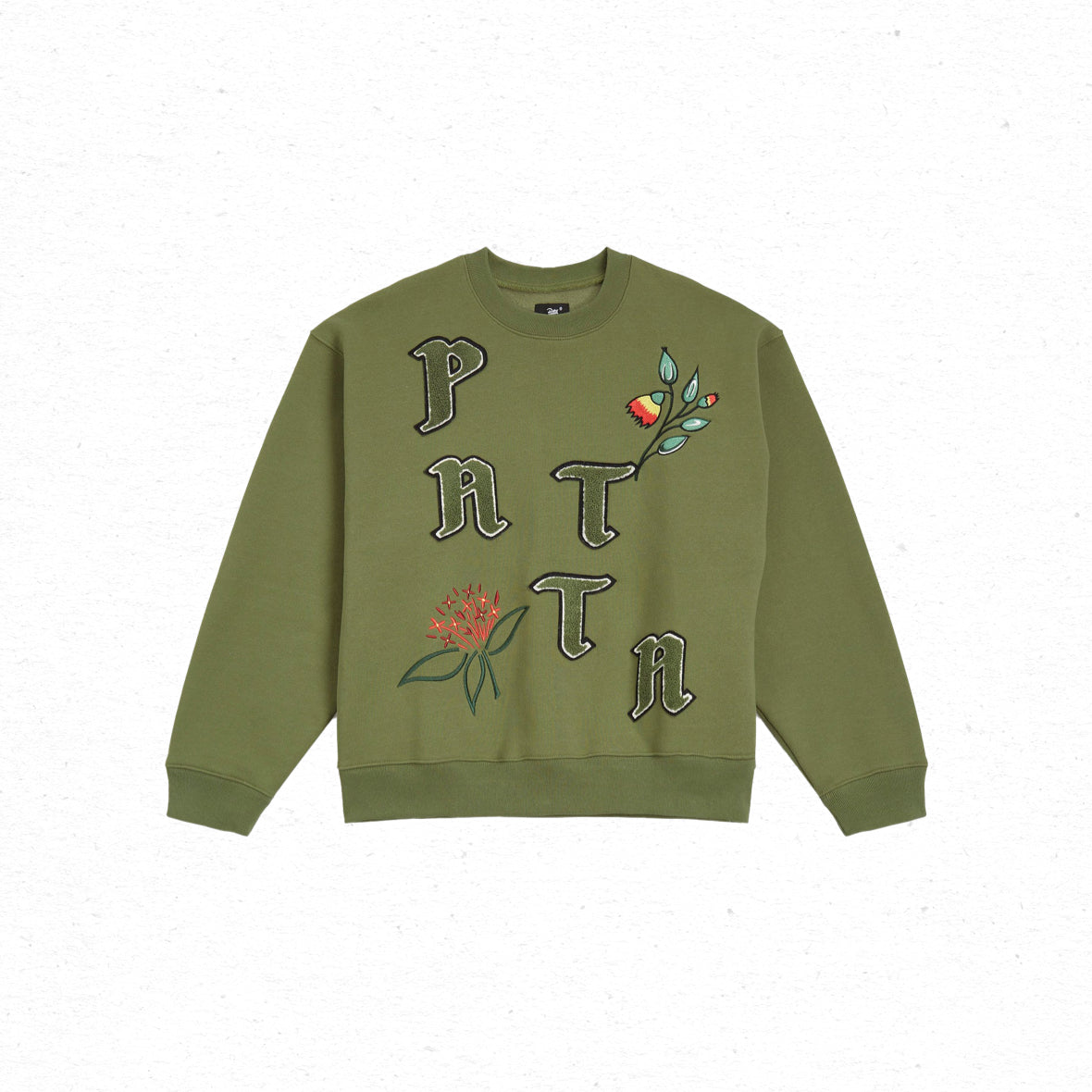 Patta Flowers Crewneck Sweater - Loden Green