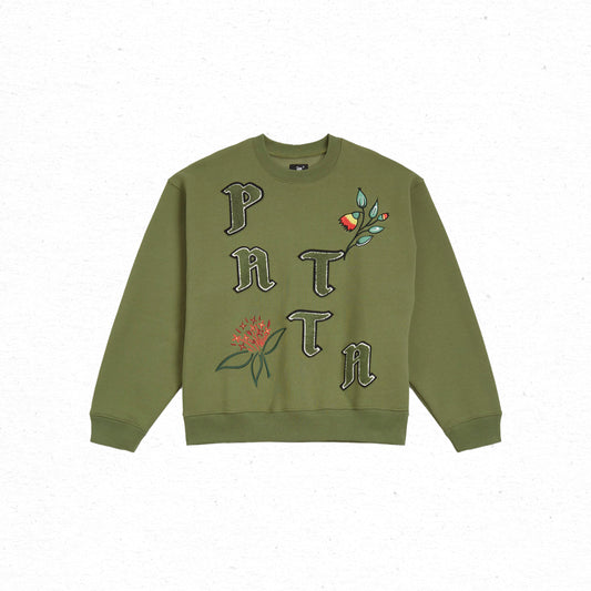 Patta Flowers Crewneck Sweater - Loden Green