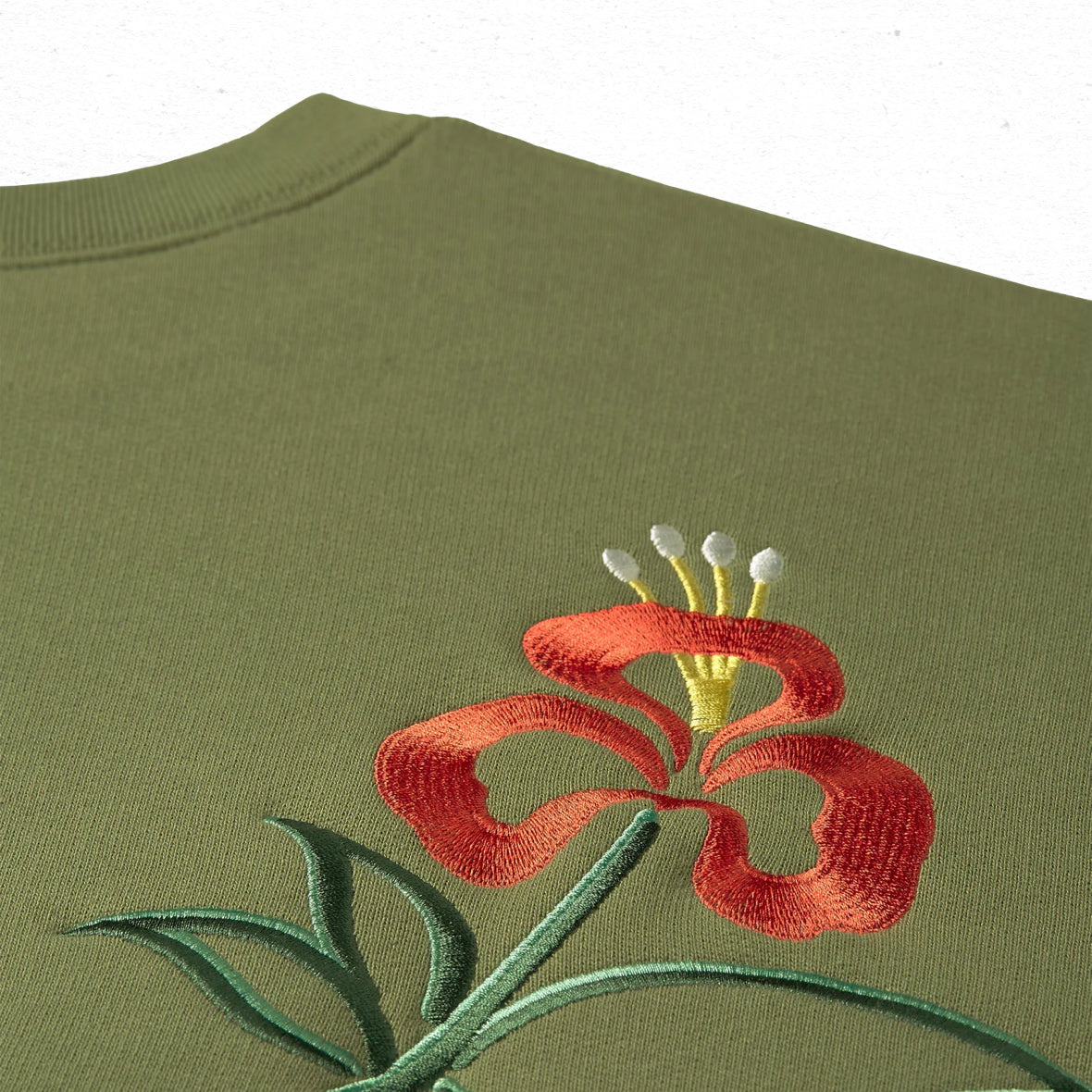 Patta Flowers Crewneck Sweater - Loden Green