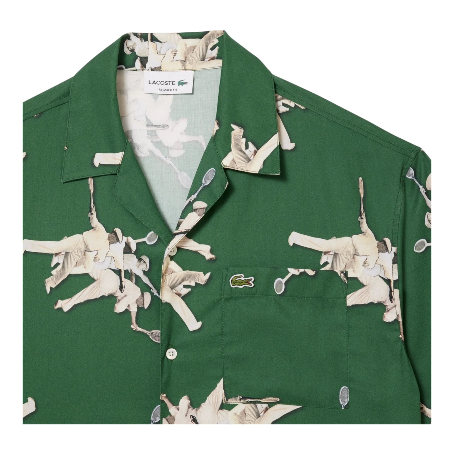 Lacoste Relaxed Fit Shirt René Lacoste Print - Green