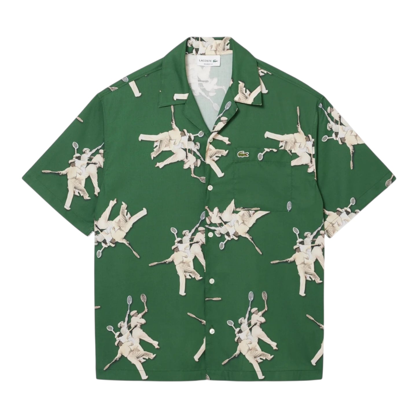 Lacoste Relaxed Fit Shirt René Lacoste Print - Green