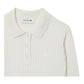 Lacoste Regular Fit Ribbed Knit Polo Shirt - White