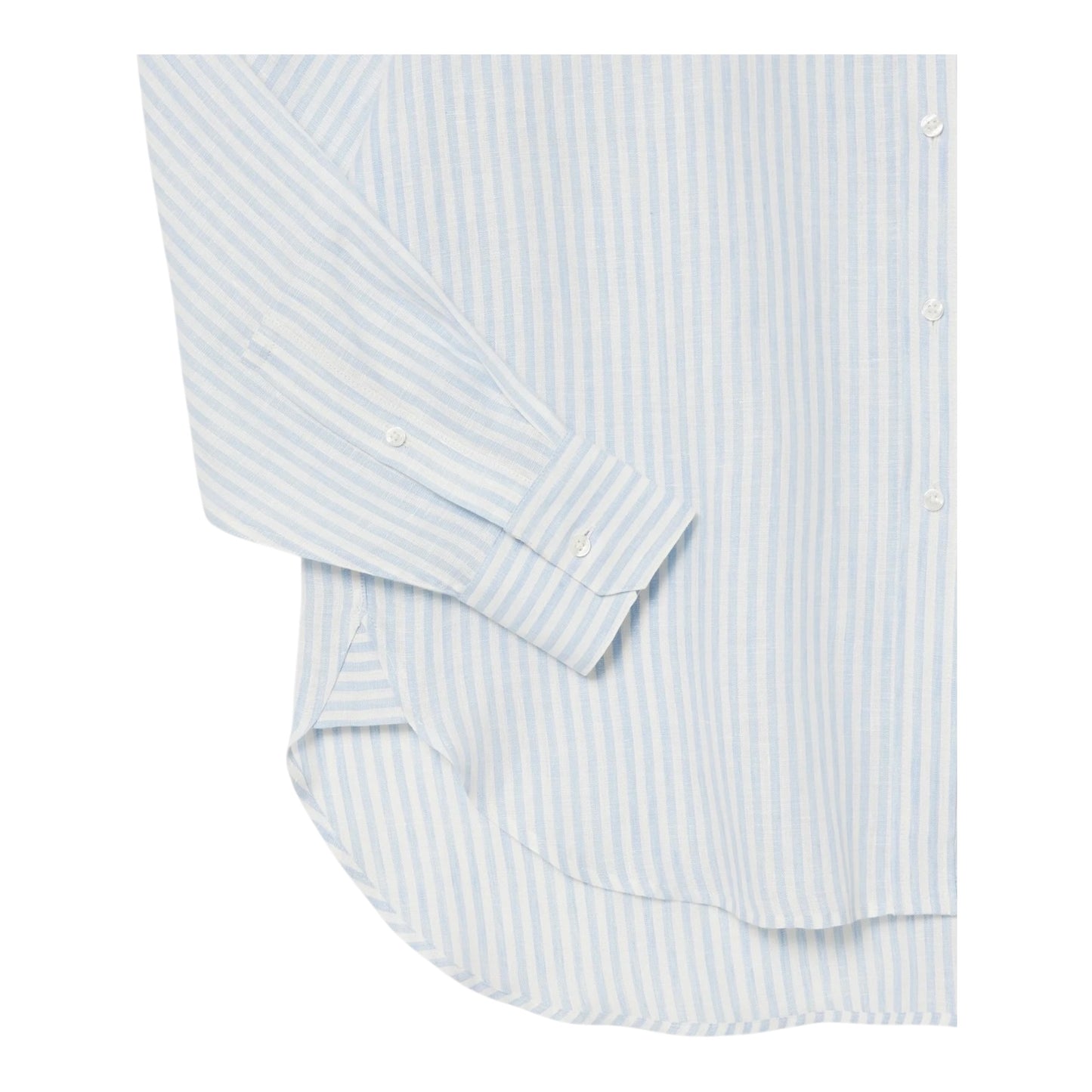 Lacoste Striped oversized linen shirt - Blue / White