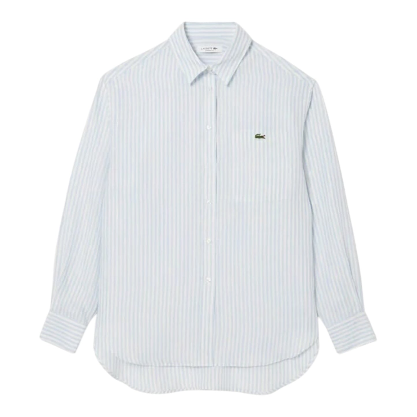 Lacoste Striped oversized linen shirt - Blue / White