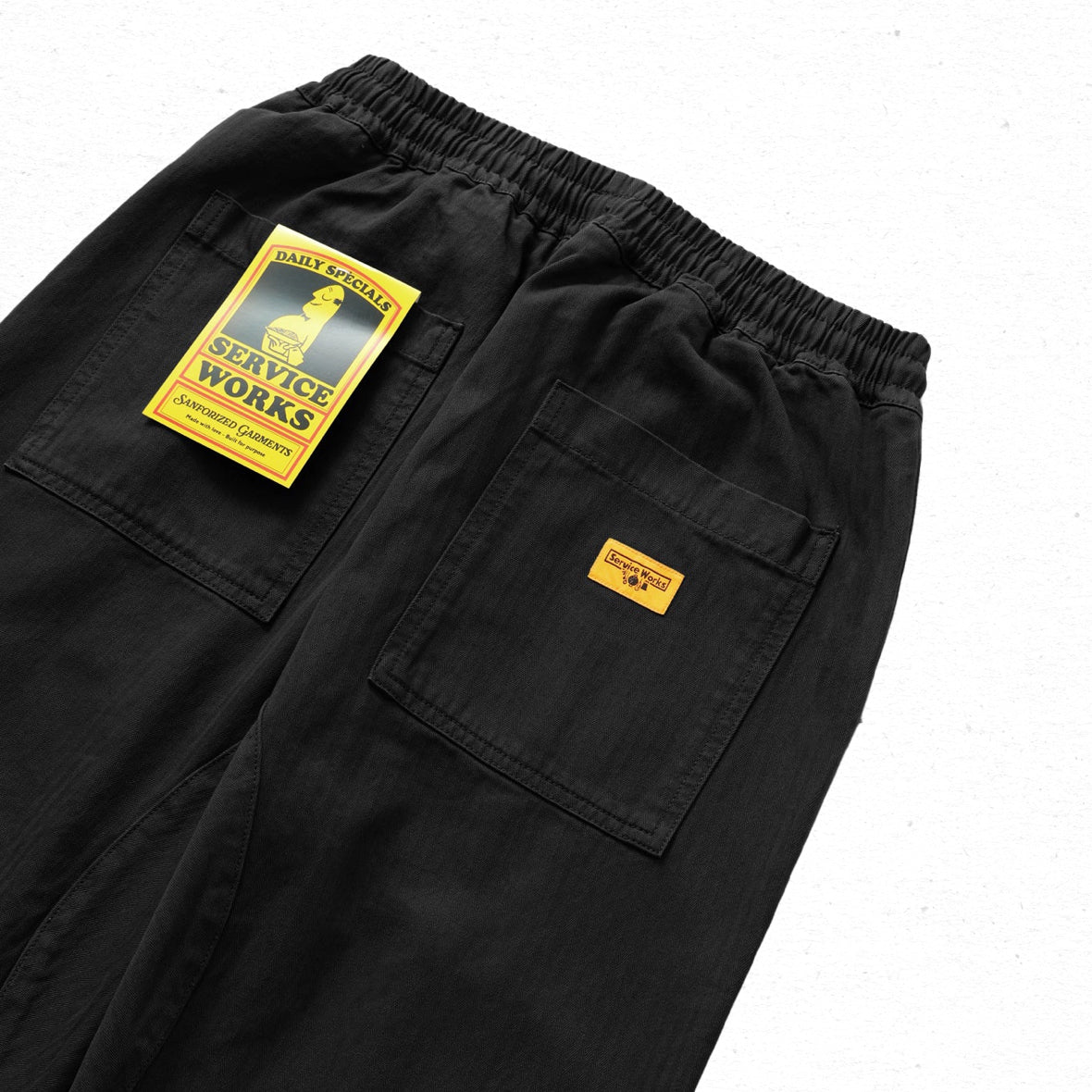 Service Works Classic Herringbone Chef Pants - Black