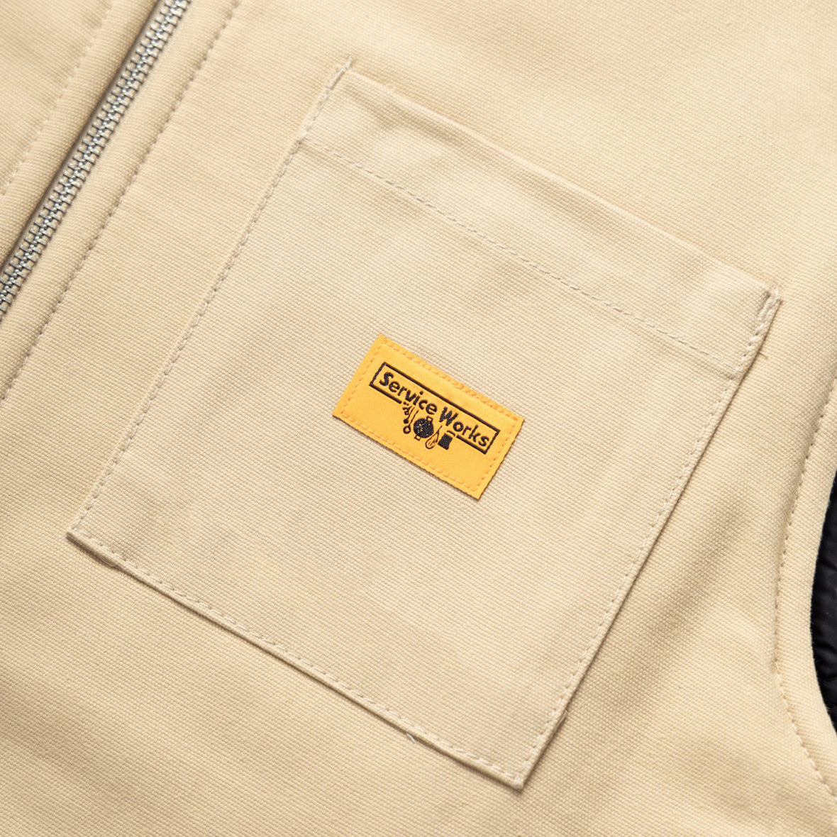 Service Works Padded Work Vest Jacket - Pale Khaki